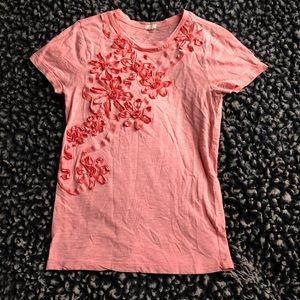 J.Crew factory coral floral detail t-shirt xs